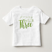Jong Wild & Drie | Groene Glitter | 3e verjaardag Kinder Shirts (Voorkant)
