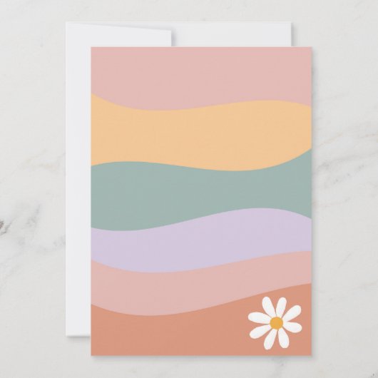 jong wild drie groovy daisy 3e verjaardag uitnodig kaart (Achterkant)