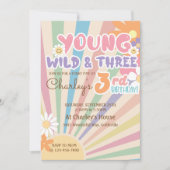 Jong Wild Drie Groovy Sunshine Boho 3e Verjaardag Kaart (Voorkant)