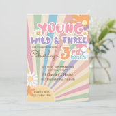 Jong Wild Drie Groovy Sunshine Boho 3e Verjaardag Kaart (Staand voorkant)