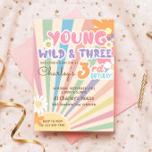 Jong Wild Drie Groovy Sunshine Boho 3e Verjaardag Kaart