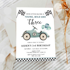 Jong, Wild & Drie Jongens Racen Auto Verjaardag Kaart