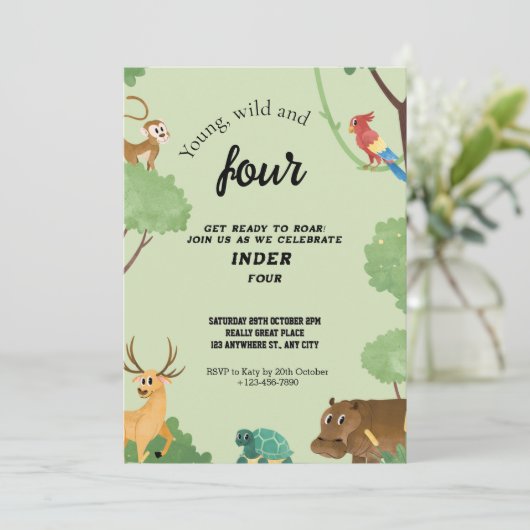 jong wild drie kaart (Staand voorkant)