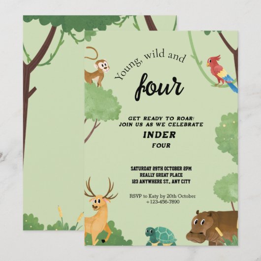 jong wild drie kaart (Voorkant / Achterkant)