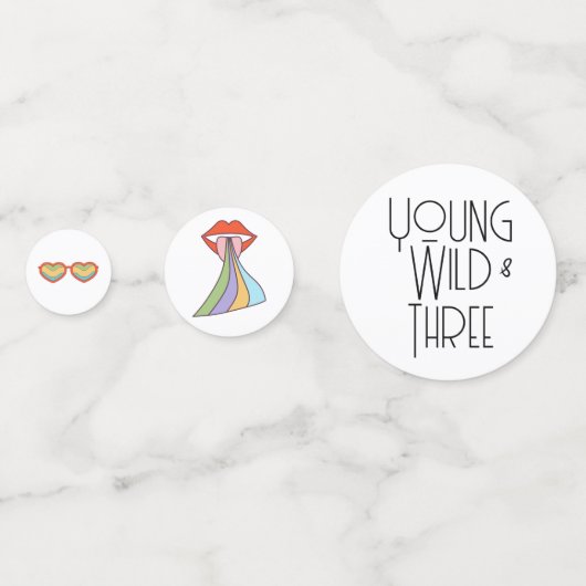 Jong, Wild & Drie | Kind B-Day Confetti | Boho (Voorkanten)