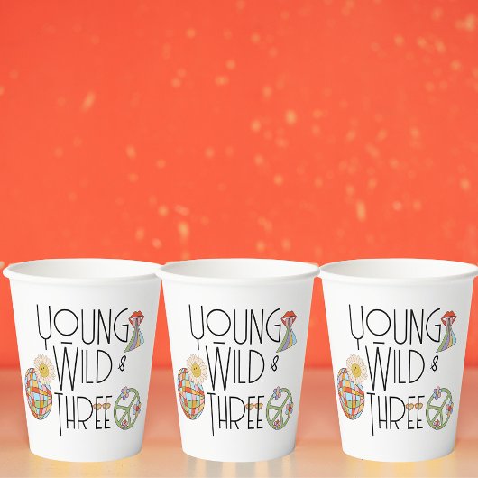 Jong, Wild & Drie | Kind Birthday Cup | Boho Papieren Bekers