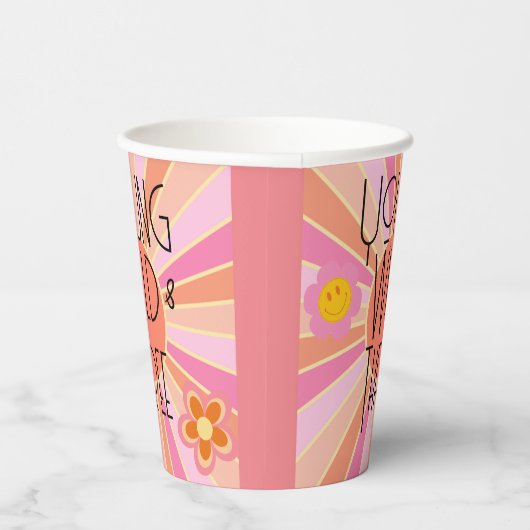 Jong, Wild & Drie | Kind Birthday Cup | roze Papieren Bekers (Rechts)