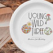 Jong, Wild & Drie | Kind Verjaardag Borden | Boho Papieren Bordje