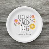 Jong, Wild & Drie | Kind Verjaardag Borden | Gliml Papieren Bordje