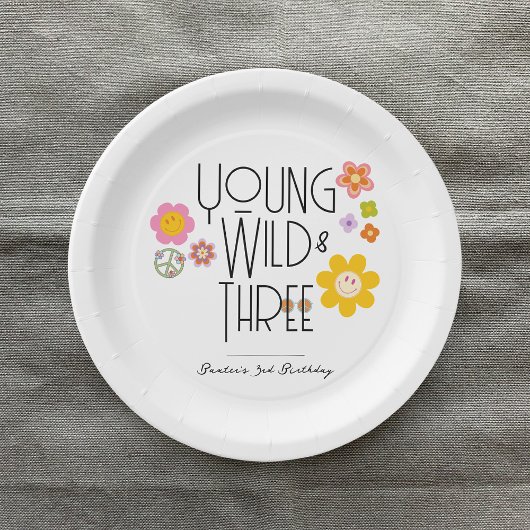 Jong, Wild & Drie | Kind Verjaardag Borden | Gliml Papieren Bordje