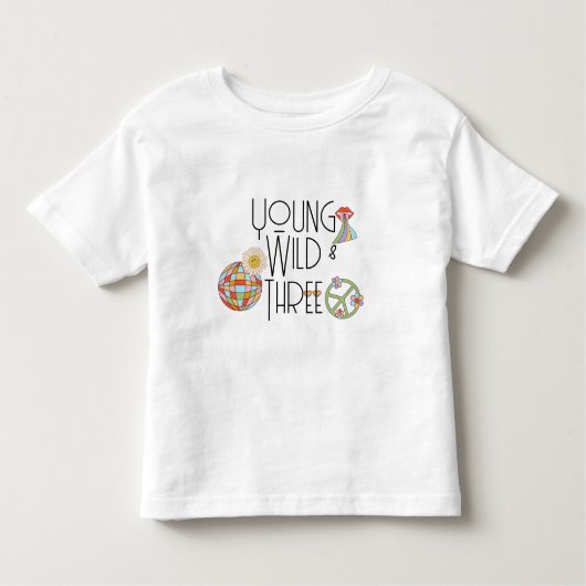 Jong, Wild & Drie | Kind Verjaardag T-shirt | Boho (Voorkant)