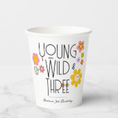 Jong, Wild & Drie | Kind Verjaardagsbekers | Gliml Papieren Bekers (Voorkant)
