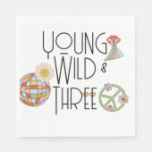 Jong, Wild & Drie | Kind Verjaardagsservet | Boho Servet (Voorkant)