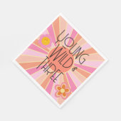 Jong, Wild & Drie | Kind Verjaardagsservet | roze Servet (Hoek)