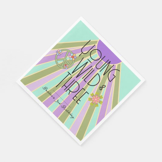 Jong, Wild & Drie | Kind Verjaardagsservetten | Ko Servet (Hoek)