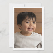 Jong, Wild & Drie Neutrale Bladeren Foto Uitnodigi Kaart (Achterkant)