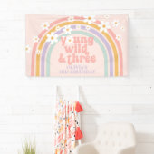 Jong wild drie pastel regenboog 3de verjaardag spandoek (Insitu)