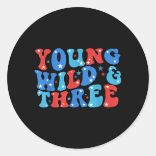 Jong Wild Drie Patriottische 4 Juli 3e Ronde Sticker
