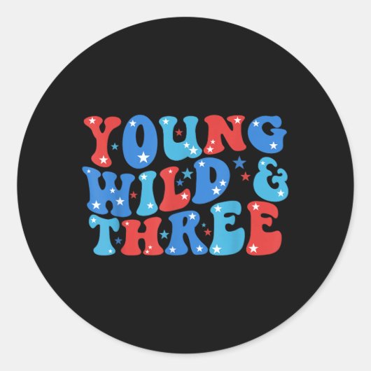 Jong Wild Drie Patriottische 4 Juli 3e Ronde Sticker (Voorkant)