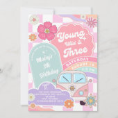 Jong wild & Drie Regenboog Auto Daisy Verjaardag Kaart (Voorkant)