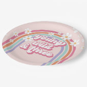 Jong Wild Drie Regenboog Roze 3e Verjaardag Papieren Bordje (Gekanteld)