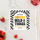Jong Wild & Drie Retro Derde 3e Verjaardagsfeestje Servet (Insitu)