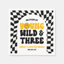 Jong Wild & Drie Retro Derde 3e Verjaardagsfeestje
