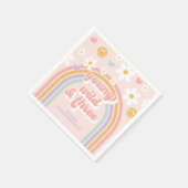 Jong wild drie retro regenboog 3e verjaardag servet (Hoek)