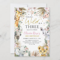 Jong, Wild & Drie Safari 3e Verjaardag dieren