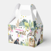 Jong Wild Drie Safari Party Dieren 3e Verjaardag Bedankdoosjes (Achterkant)