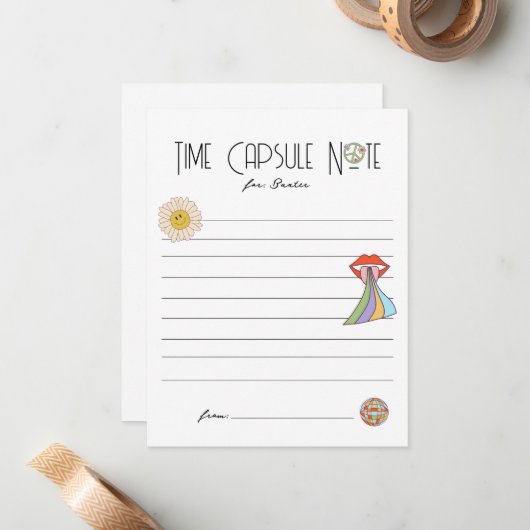 Jong, Wild & Drie | Time Capsule Note | Boho Notitiekaartje (Voorkant / Achterkant in situ)