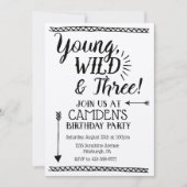 Jong, Wild & Drie Verjaardag uitnodiging (Voorkant)