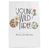 Jong, Wild & Drie | Verjaardagscadeauzak | Boho Medium Cadeauzakje (Voorkant)