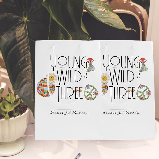 Jong, Wild & Drie | Verjaardagscadeauzak | Boho Medium Cadeauzakje