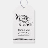 Jong, Wild & Drie Verjaardagsgunst cadeau labels Cadeaulabel (Voorkant)