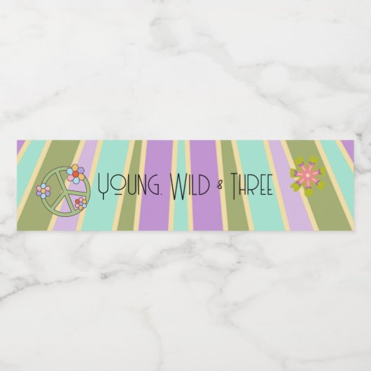 Jong, Wild & Drie | Waterlabel B-Day | Koelen Waterfles Etiket (Enkel label)