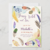 Jong Wild en Aquarel Boho Veren Kaart (Voorkant)