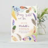 Jong Wild en Aquarel Boho Veren Kaart (Staand voorkant)