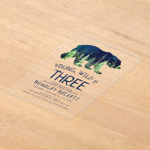 Jong, Wild en Drie | 3e verjaardag Acryl Uitnodigingen (Laagn)