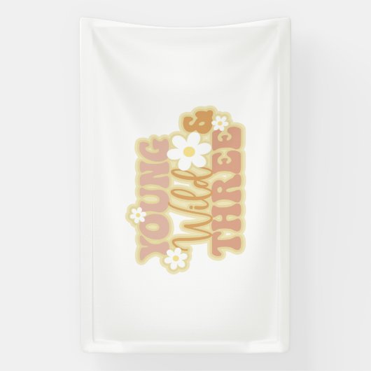 Jong, Wild en Drie 3e Verjaardagsbanner Spandoek (Verticaal)