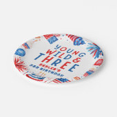 Jong Wild en Drie 4 juli 3 Verjaardag Papieren Bordje (Gekanteld)