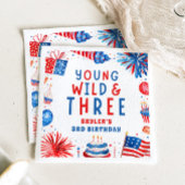 Jong Wild en Drie 4 juli 3 Verjaardag Servet