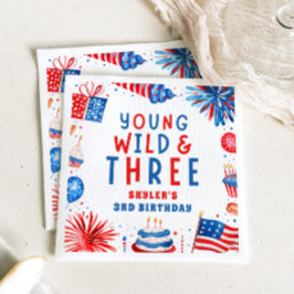 Jong Wild en Drie 4 juli 3 Verjaardag Servet