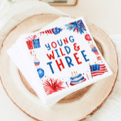 Jong Wild en Drie 4 juli 3 Verjaardag Servet