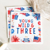 Jong Wild en Drie 4 juli 3 Verjaardag Servet