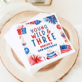 Jong Wild en Drie 4 juli 3 Verjaardag Servet