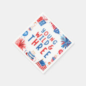 Jong Wild en Drie 4 juli 3 Verjaardag Servet (Hoek)