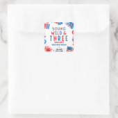 Jong Wild en Drie 4 juli 3 Verjaardag Vierkante Sticker (Tas)