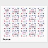 Jong Wild en Drie 4 juli 3de verjaardag Vierkante Sticker (Vel)