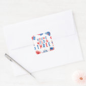 Jong Wild en Drie 4 juli 3de verjaardag Vierkante Sticker (Envelop)
